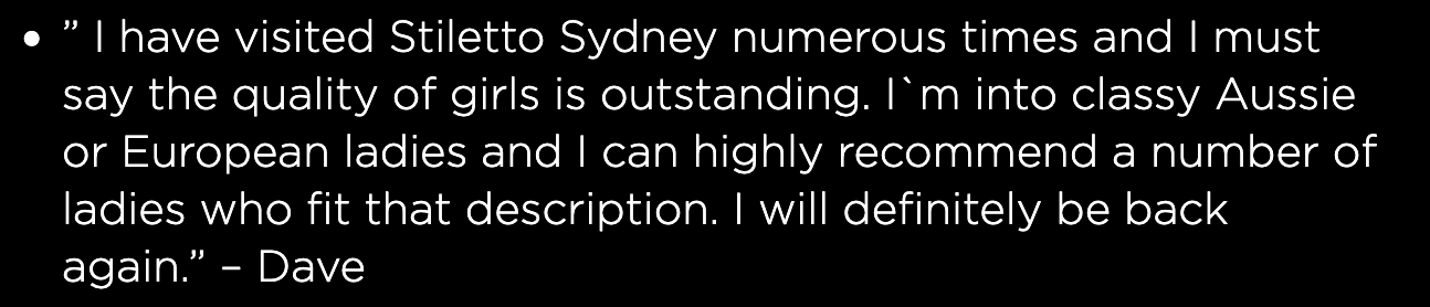Dave review, Stiletto Sydney